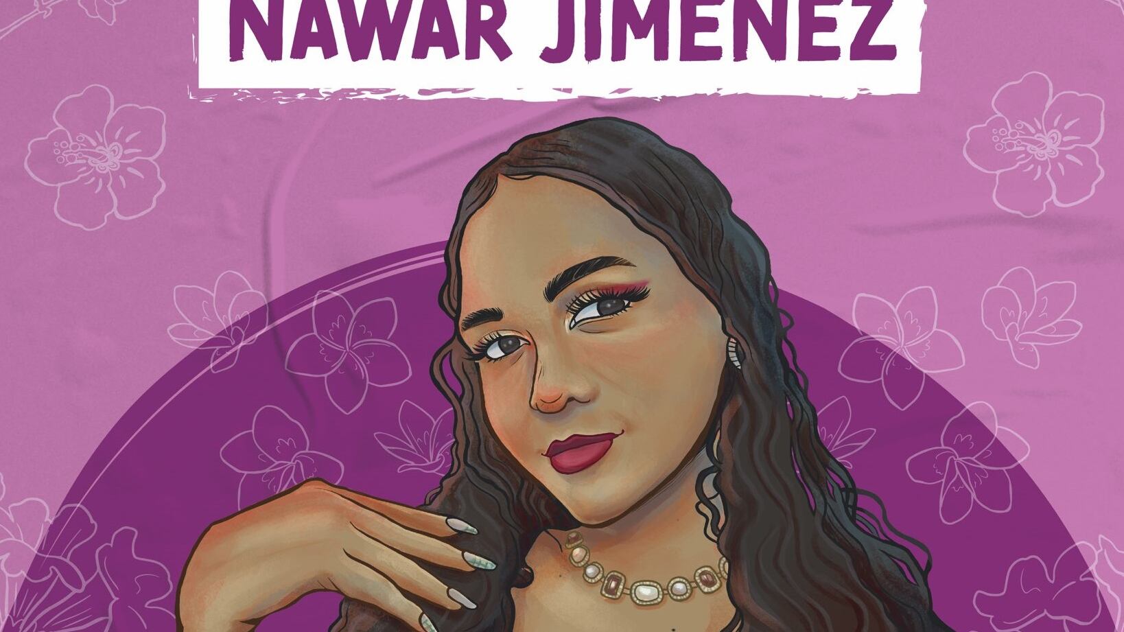 Foto de un dibujo de Nawar Jiménez, lideresa LGBTIQ+ y defensora de derechos humanos, asesinada en Colombia.