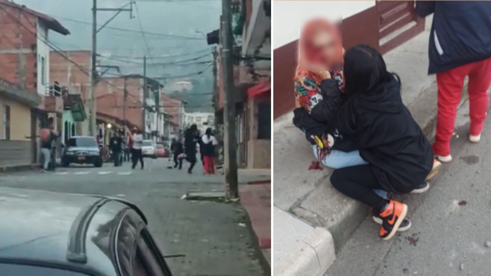 Jóvenes se agarraron a machete en la calle