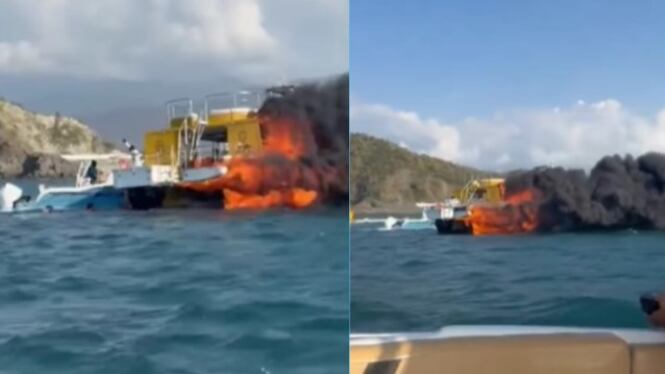 Emergencia por taxi marino que se incendió en Santa Marta.