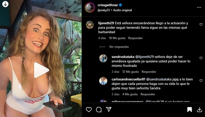 Algunos seguidores de Aura Cristina Geithner no vieron con buenos ojos una de sus más recientes publicaciones.