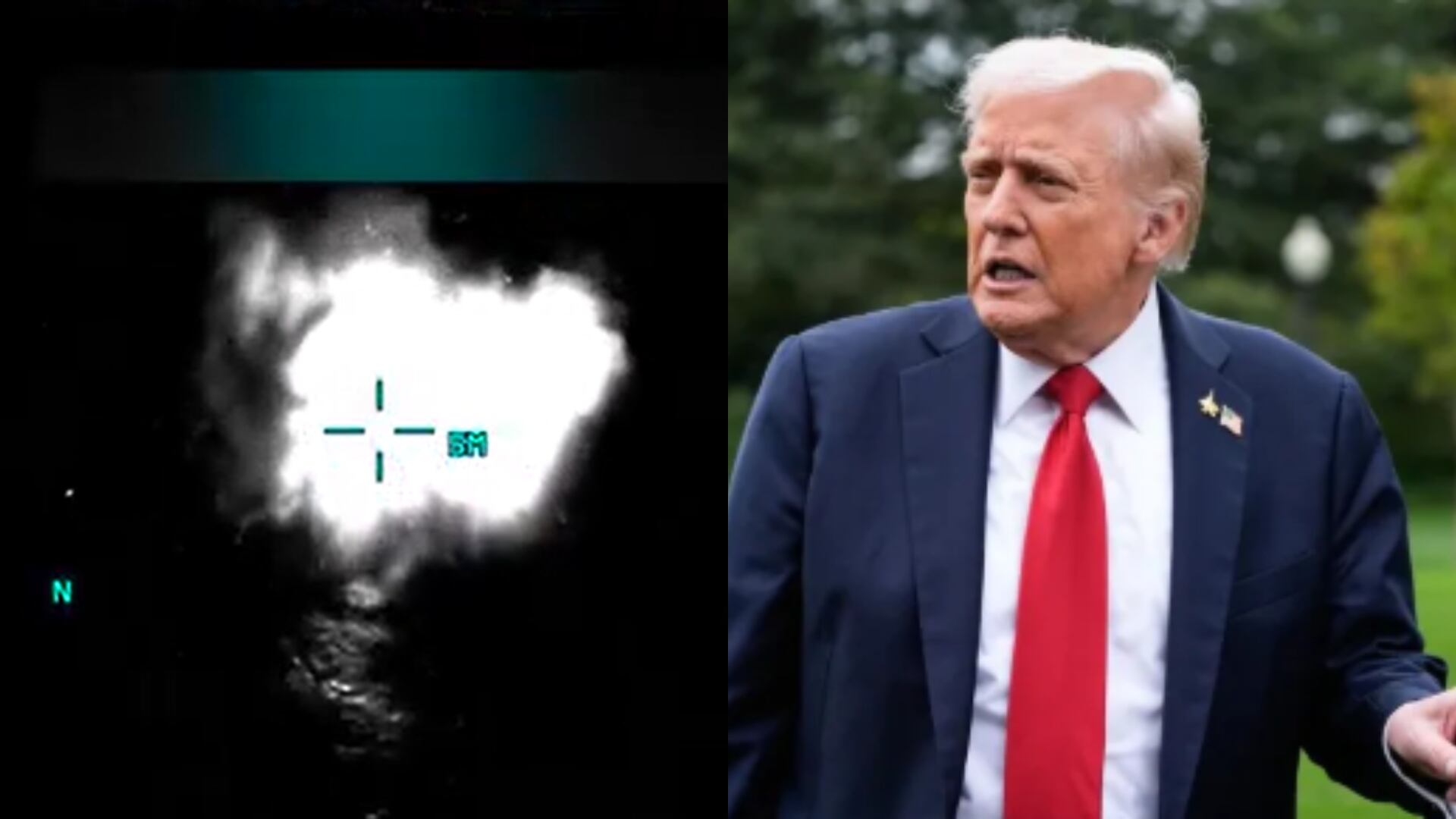 Trump confirma nuevo bombardeo a buque por presuntamente llevar narcóticos.