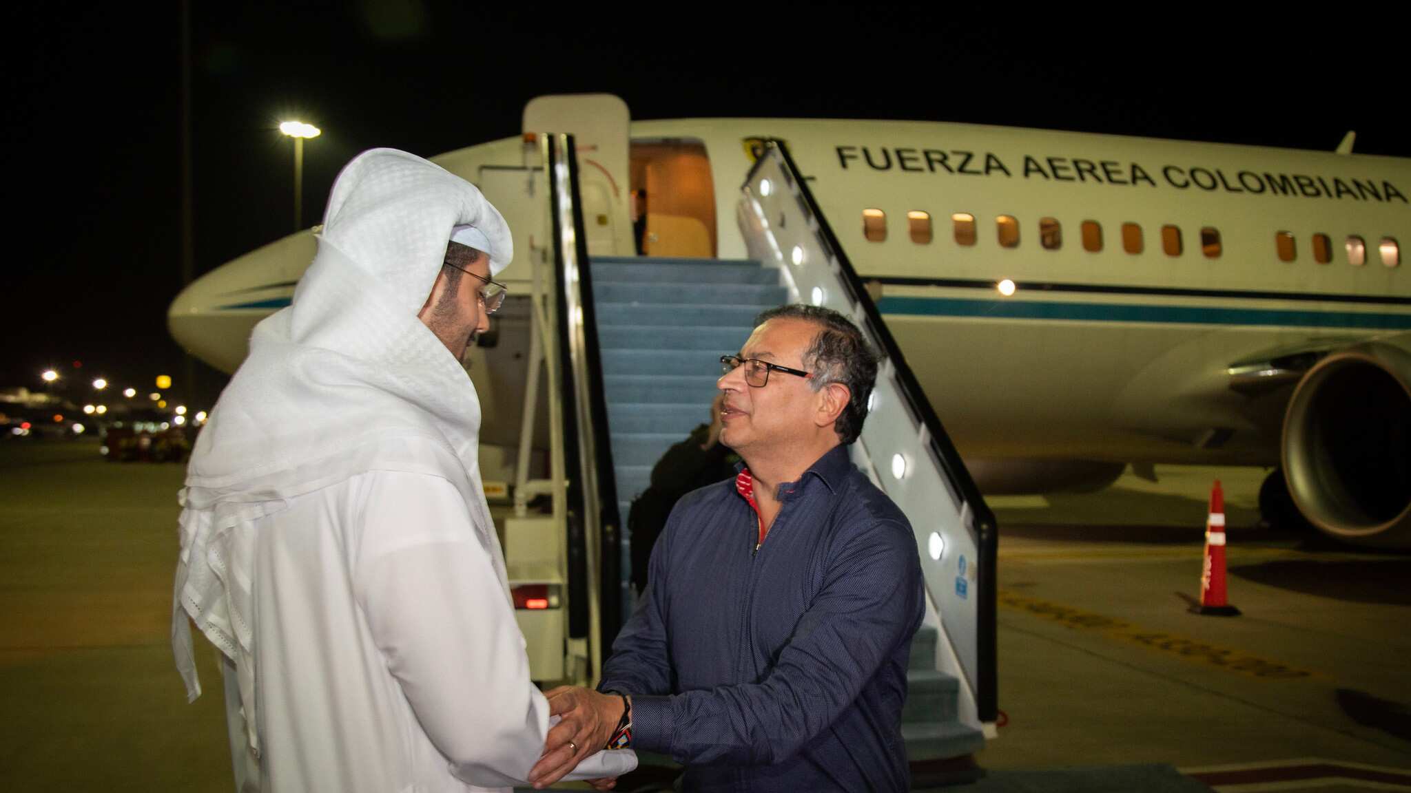 Llegada del Presidente Gustavo Petro a Dubái, Emiratos Árabes