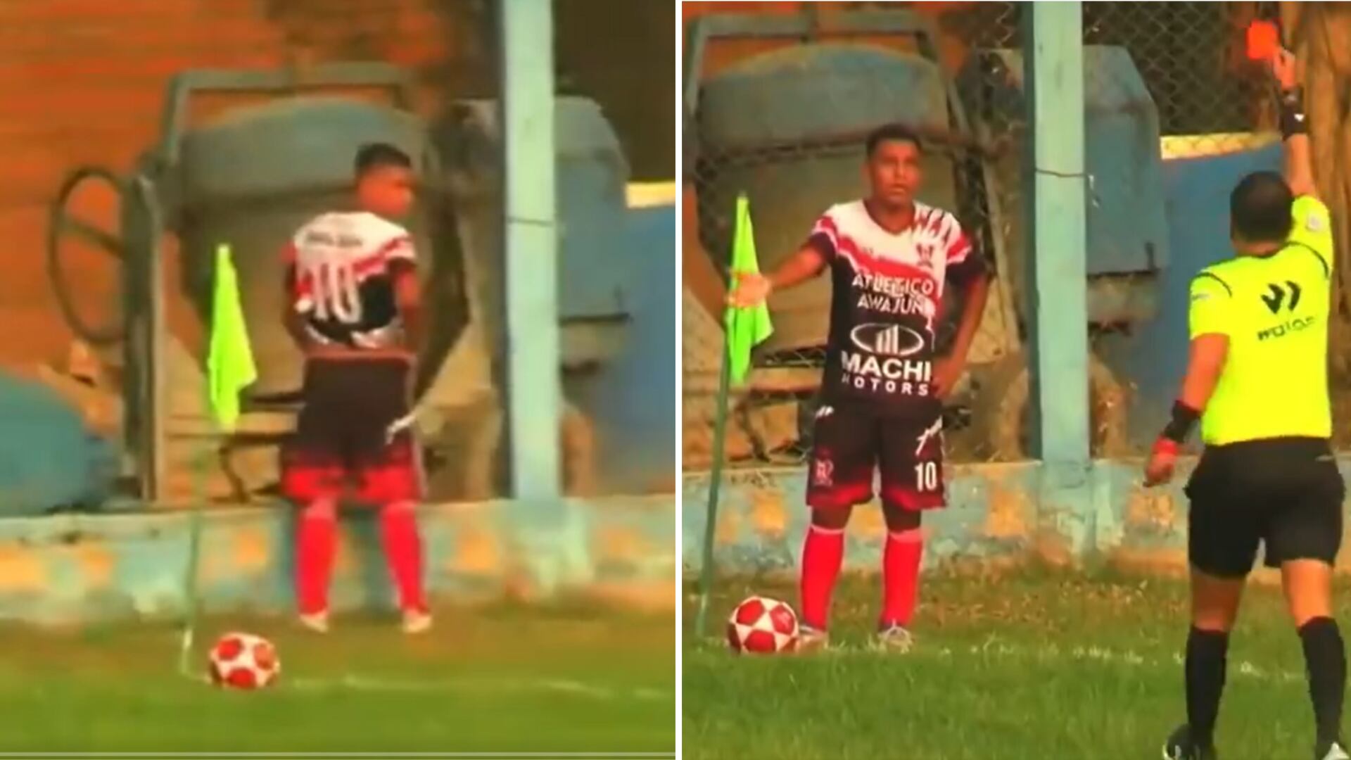 Futbolista sinvergüenza se pasó de sucio en pleno partido, y tras del hecho, se sorprendió con la expulsión
