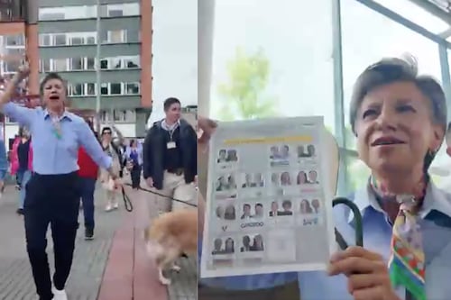 Claudia López reveló su voto después de llegar saltando y cantando junto a su mascota