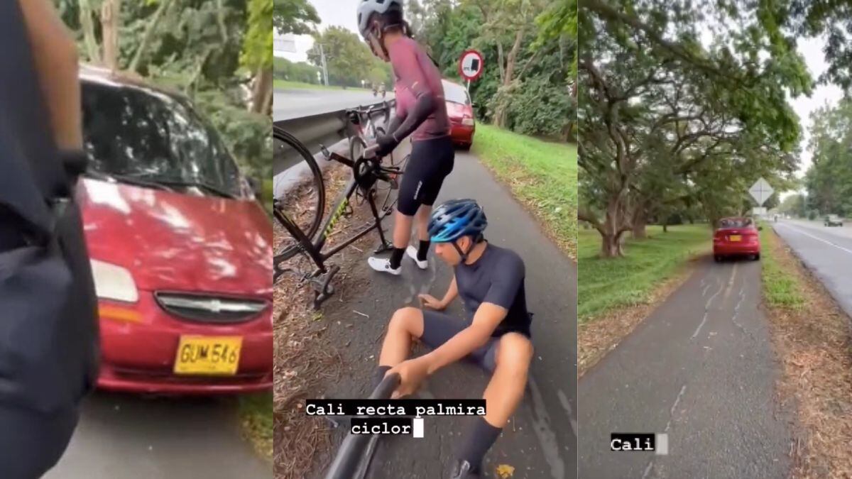 Un conductor imprudente se metió por la ciclorruta en la recta Cali Palmira