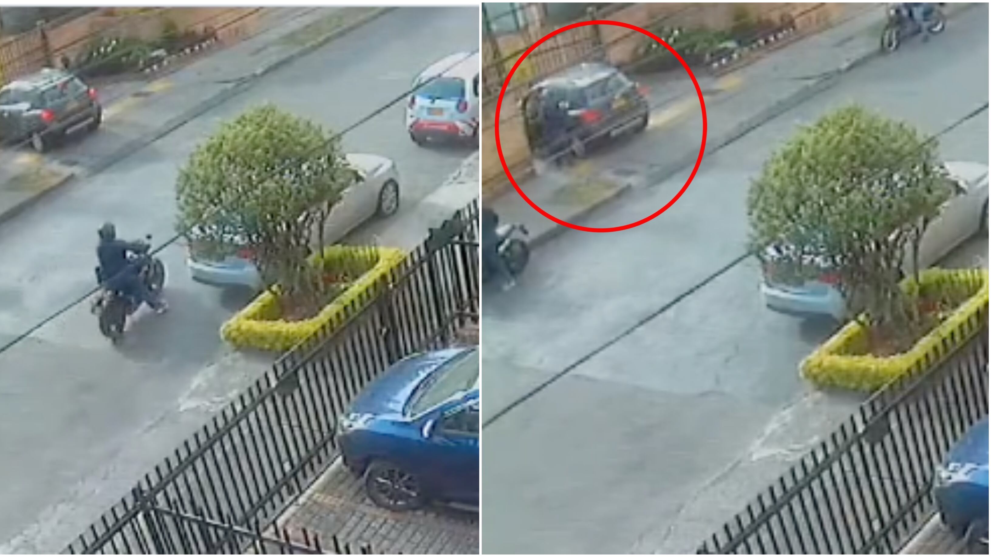 Reportan Balancera en Modelia, en Bogotá, delincuentes atentaron contra el conductor de un vehículo (X: Diego Arias)