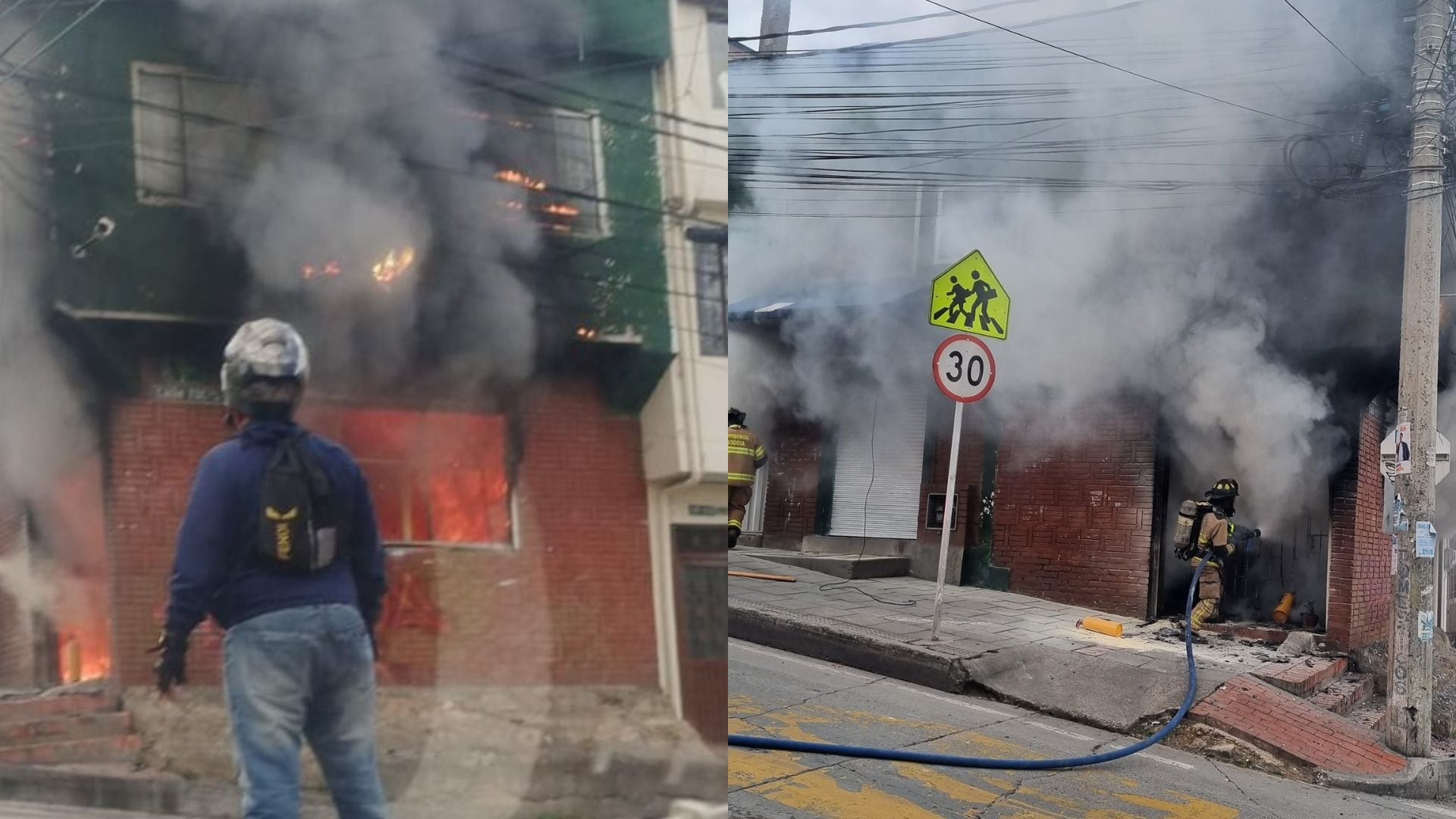 Emergencia en Bogotá: incendio obligó al cierre de una importante vía