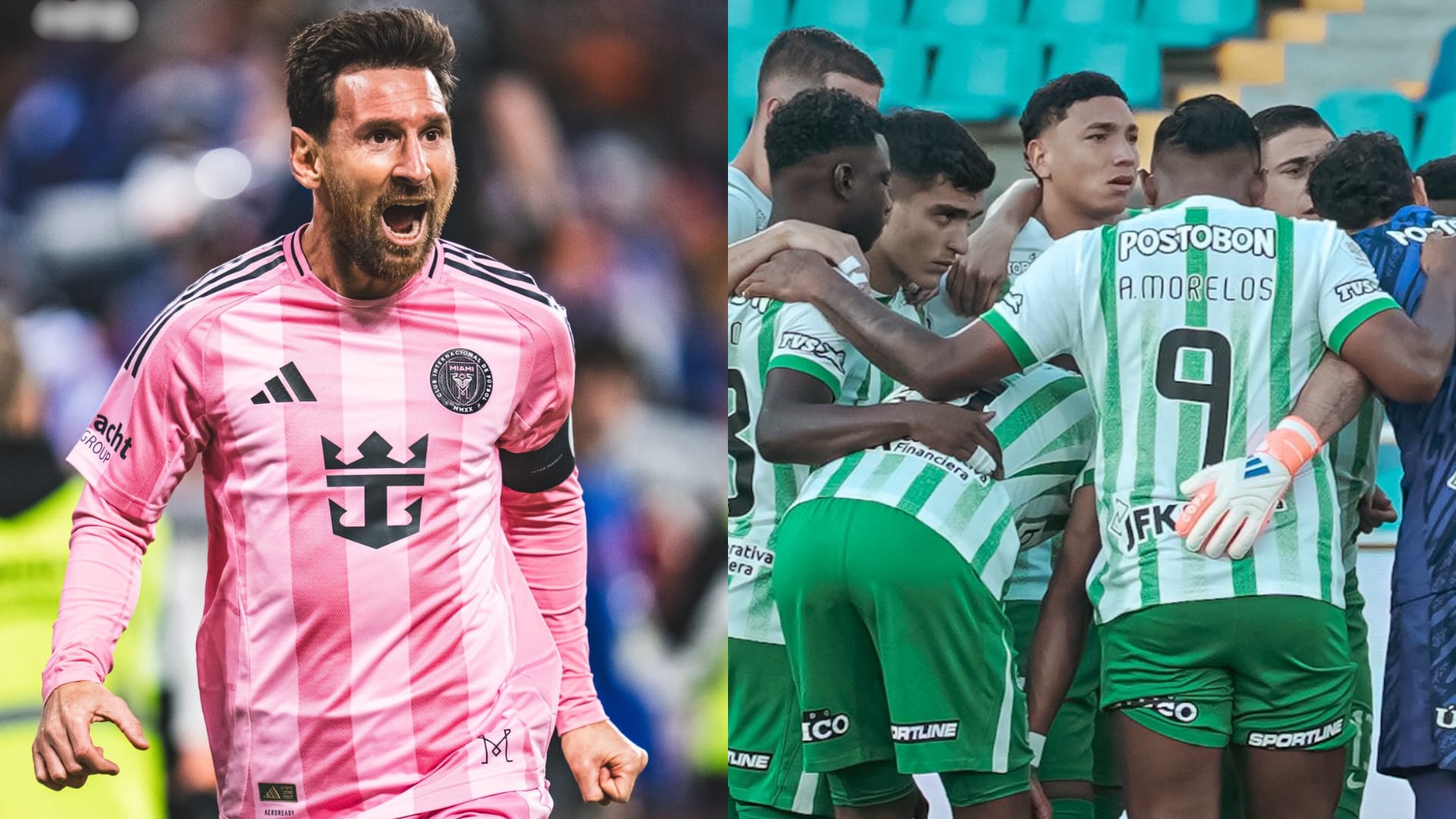 Lionel Messi y Nacional - Fotos: Redes scoiales del inter de Miami y de Nacional tomadas el 10 de diciembre del 2025