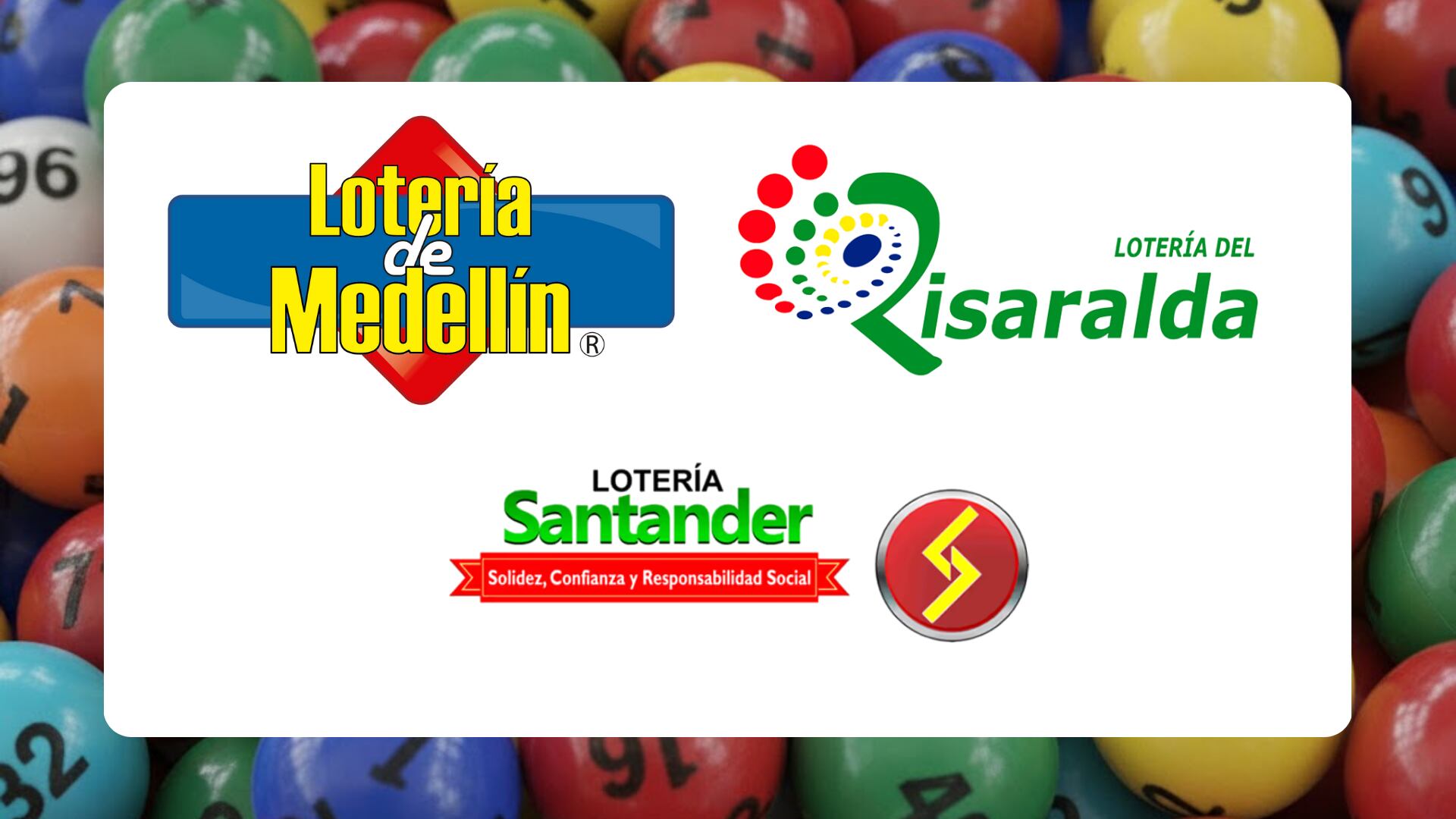 Loterías de Santander, Medellín y Risaralda - Fotos: Balotas creadas con gemini y fotos de las loterías tomadas el 14 de noviembre del 2025