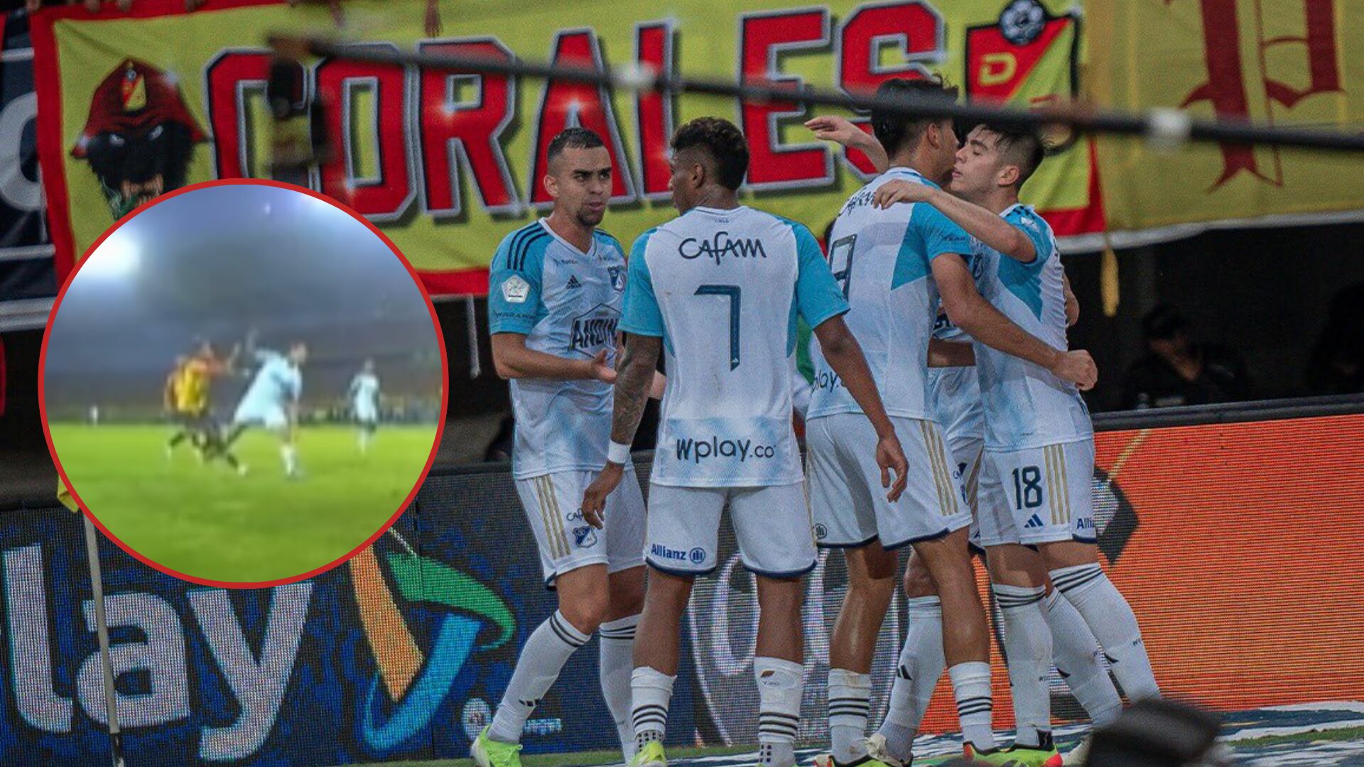 Millonarios recibió polémico penalti que enfureció a los hinchas del Pereira.