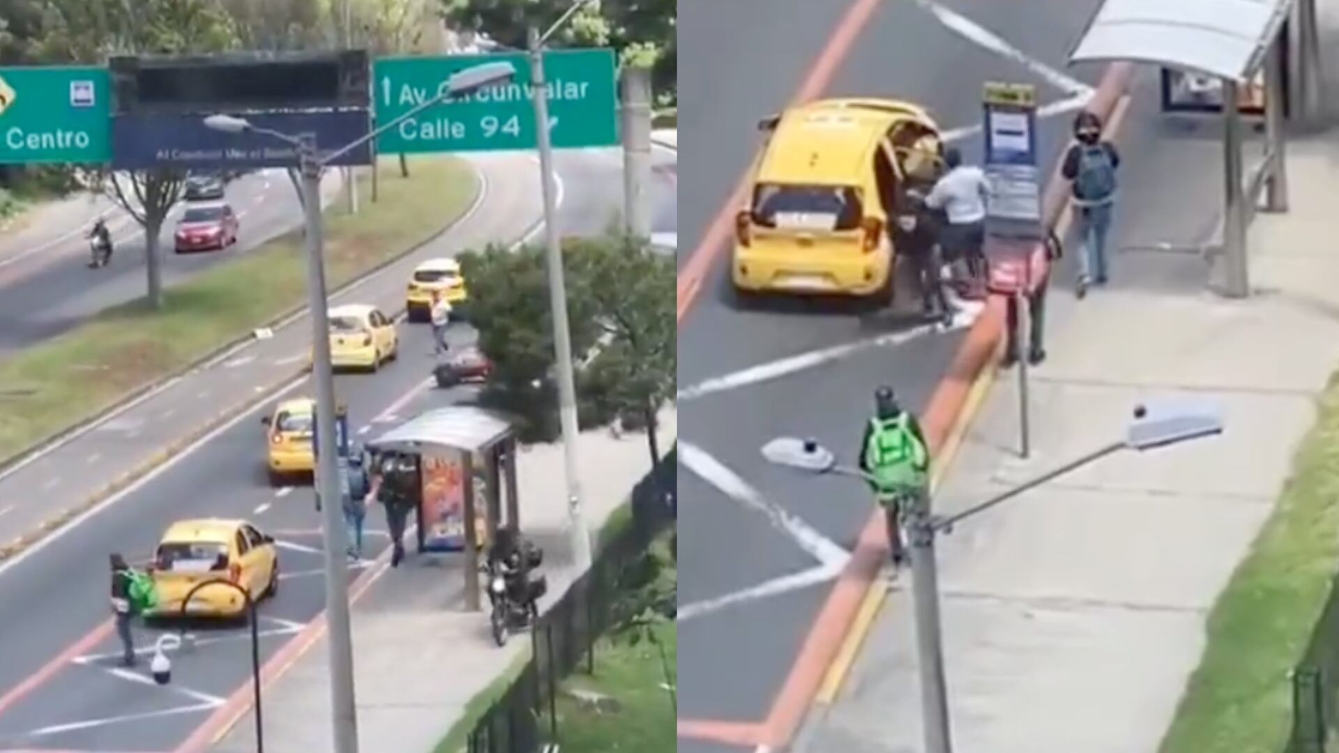 Luego de atracar, así fue como ladrones intentaron robar carros para escapar consiguiendo llevarse un taxi