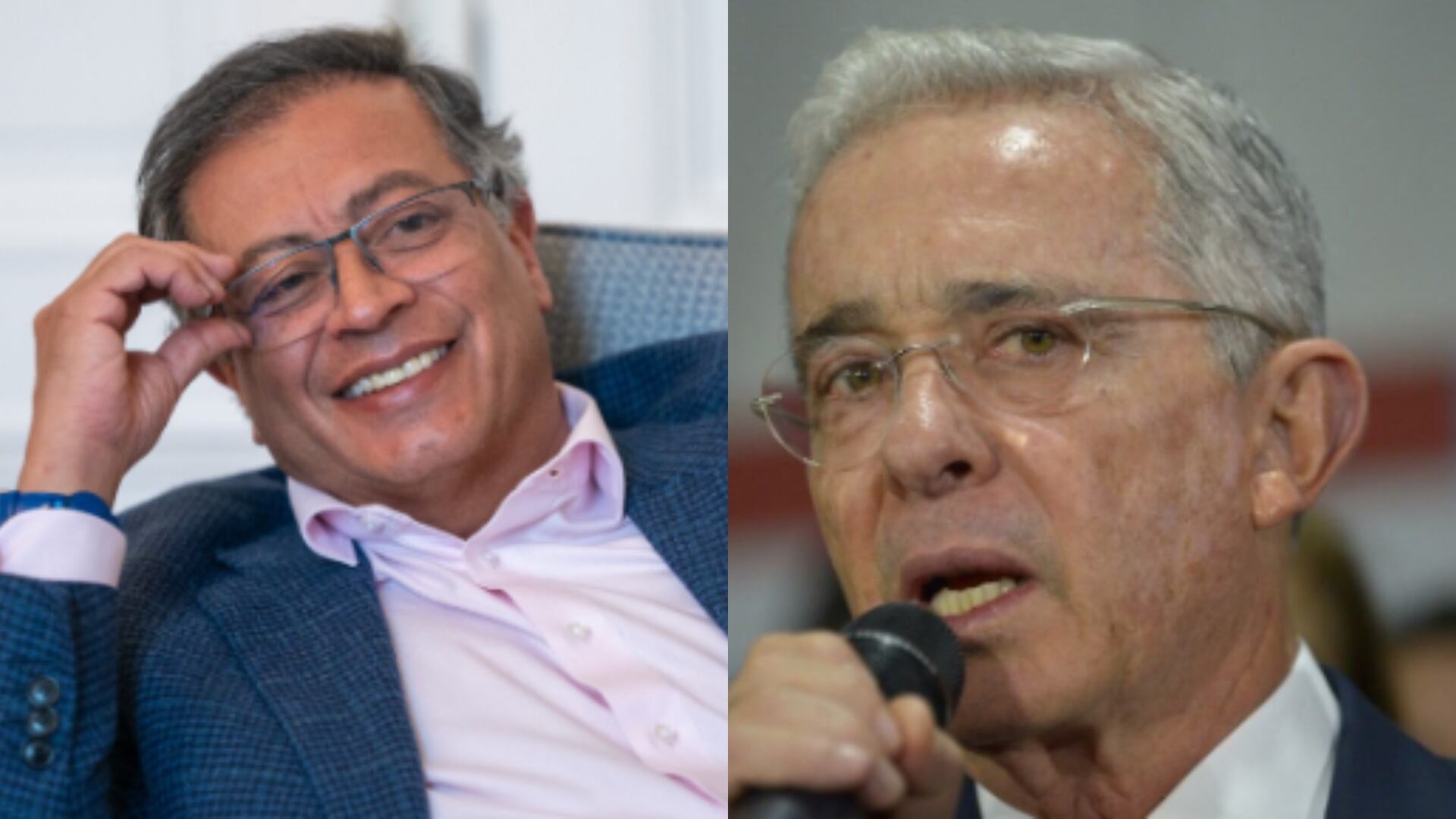 Gustavo Petro y el expresidente Álvaro Uribe.