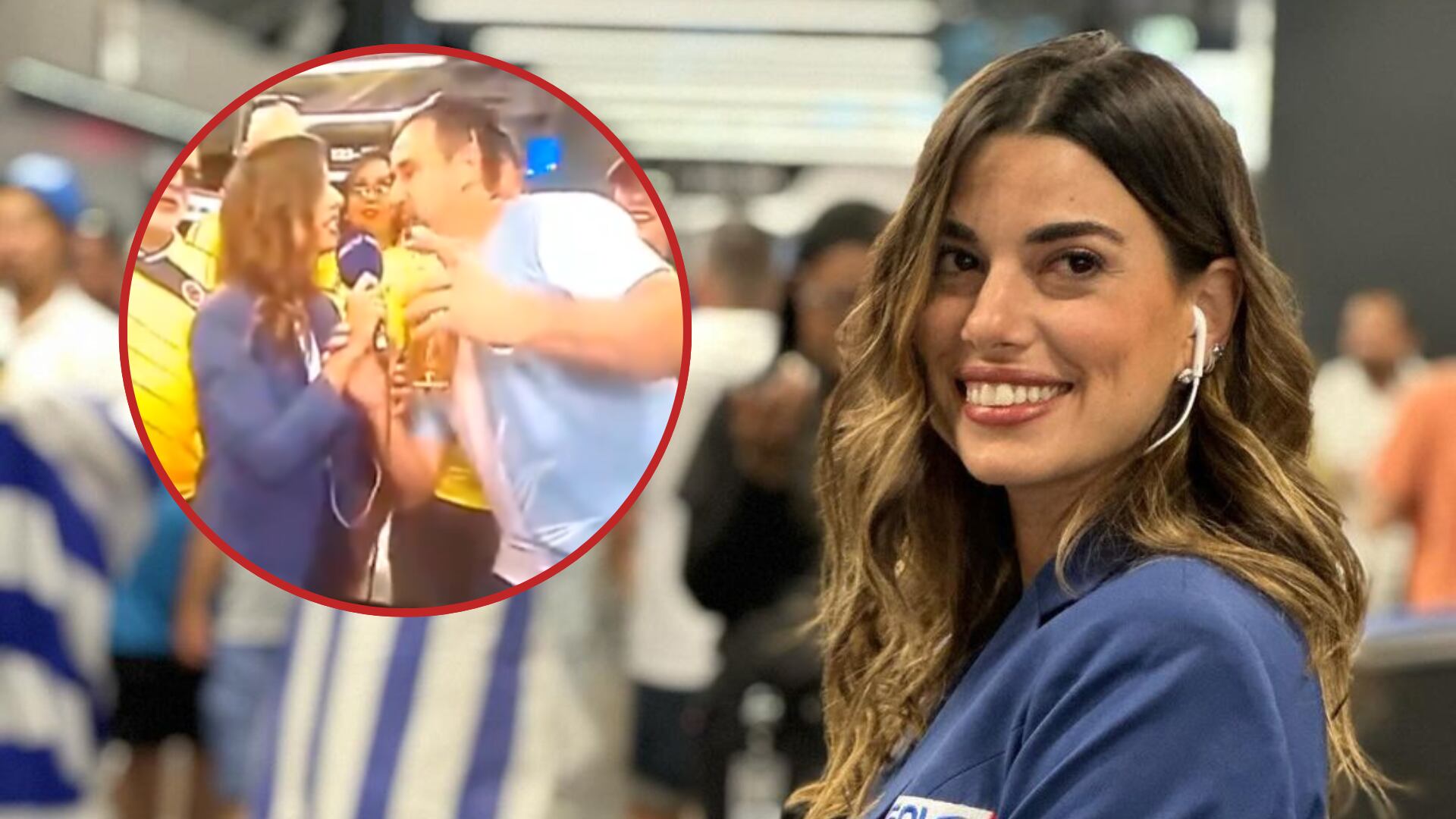 Marina Granziera quedó sin palabras entrevistando a hincha de Uruguay en Noticias Caracol