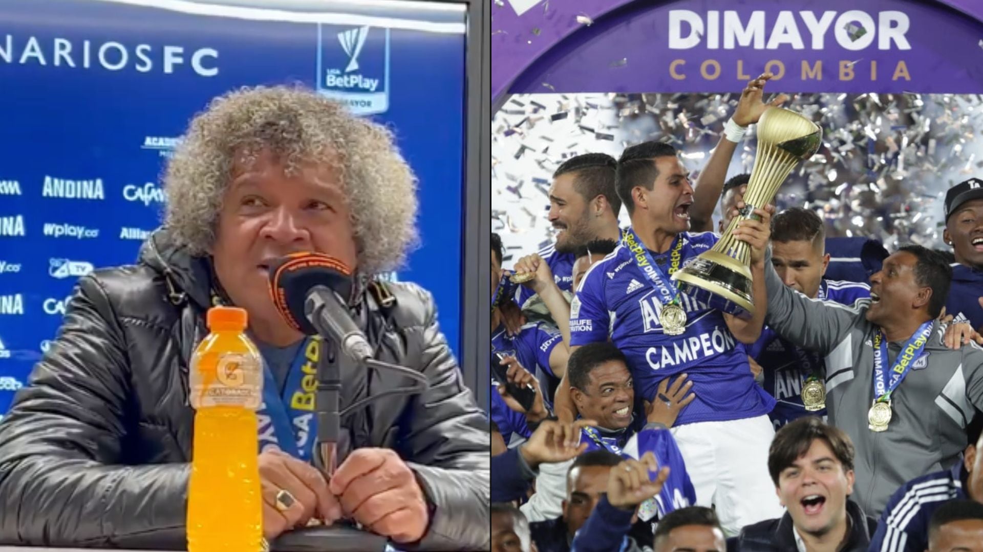 Alberto Gamero recordó a Jhon Mario Ramírez en el festejo del título de Millonarios.