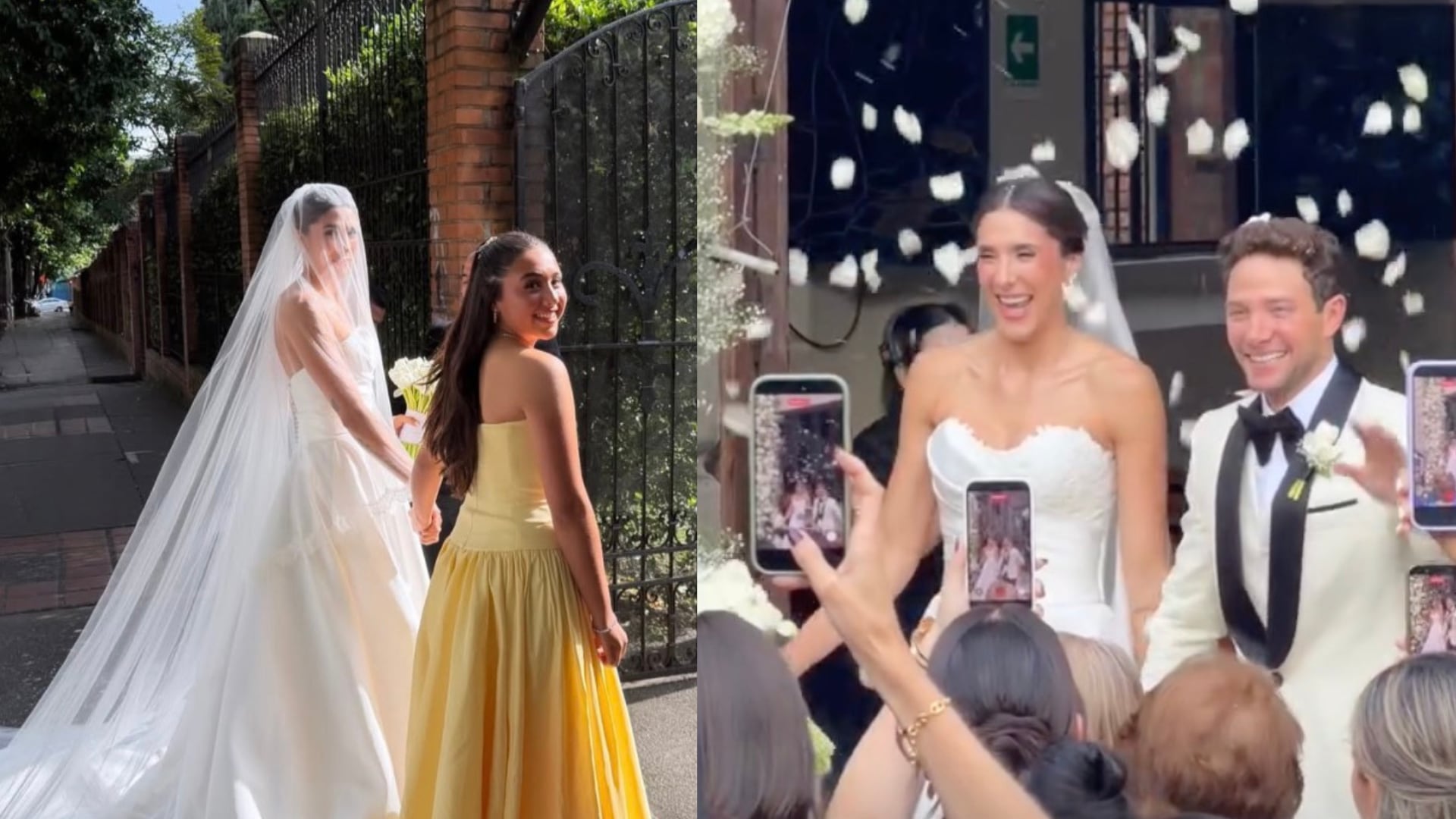 Daniela Ospina y Gabriel Coronel en su boda