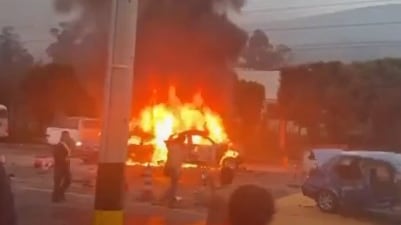 Foto explosión en la vía Zipaquirá-Ubaté deja al menos 19 heridos y varios muertos.