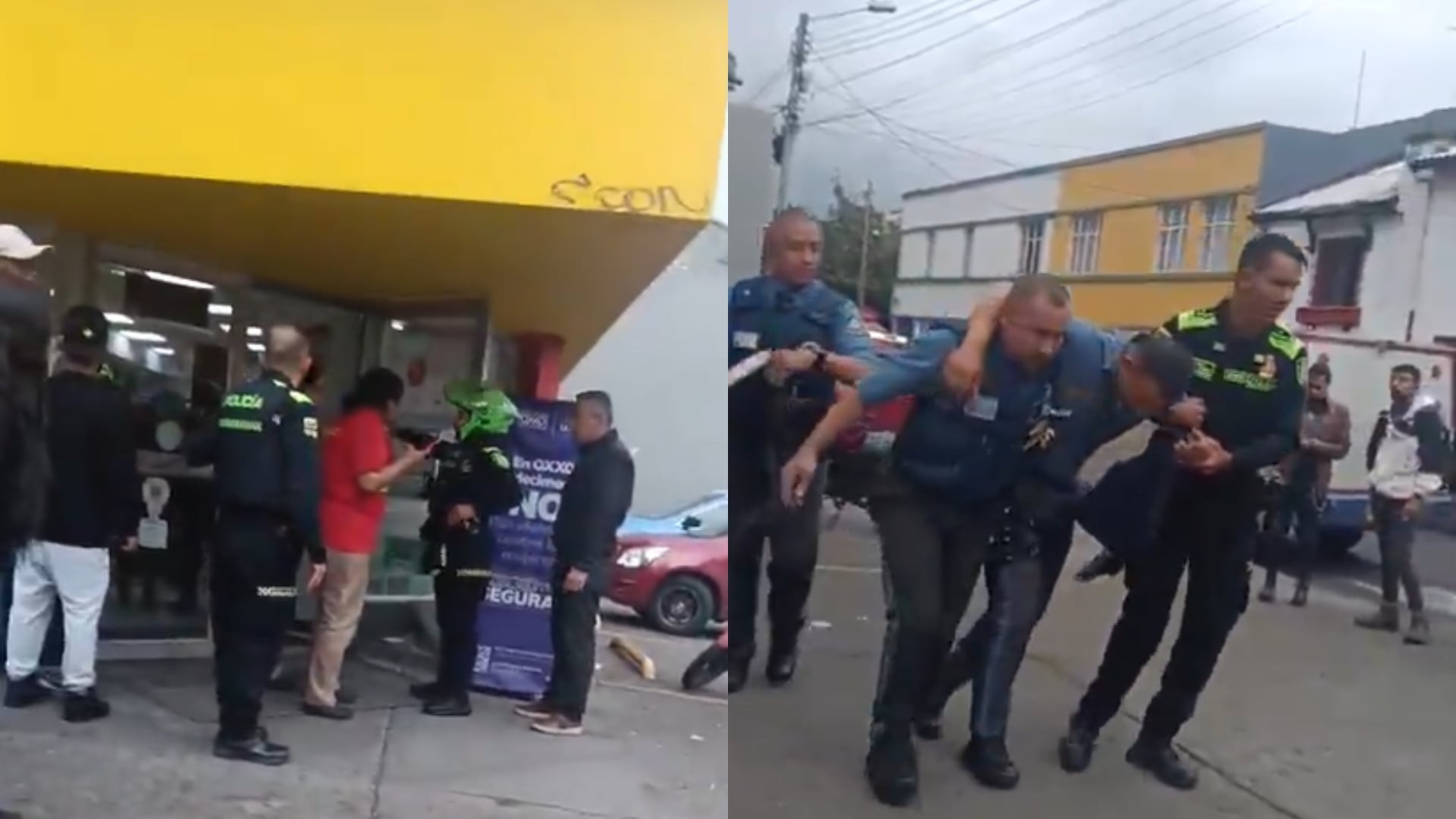 Violento robo a un Oxxo en la localidad de Teusaquillo.