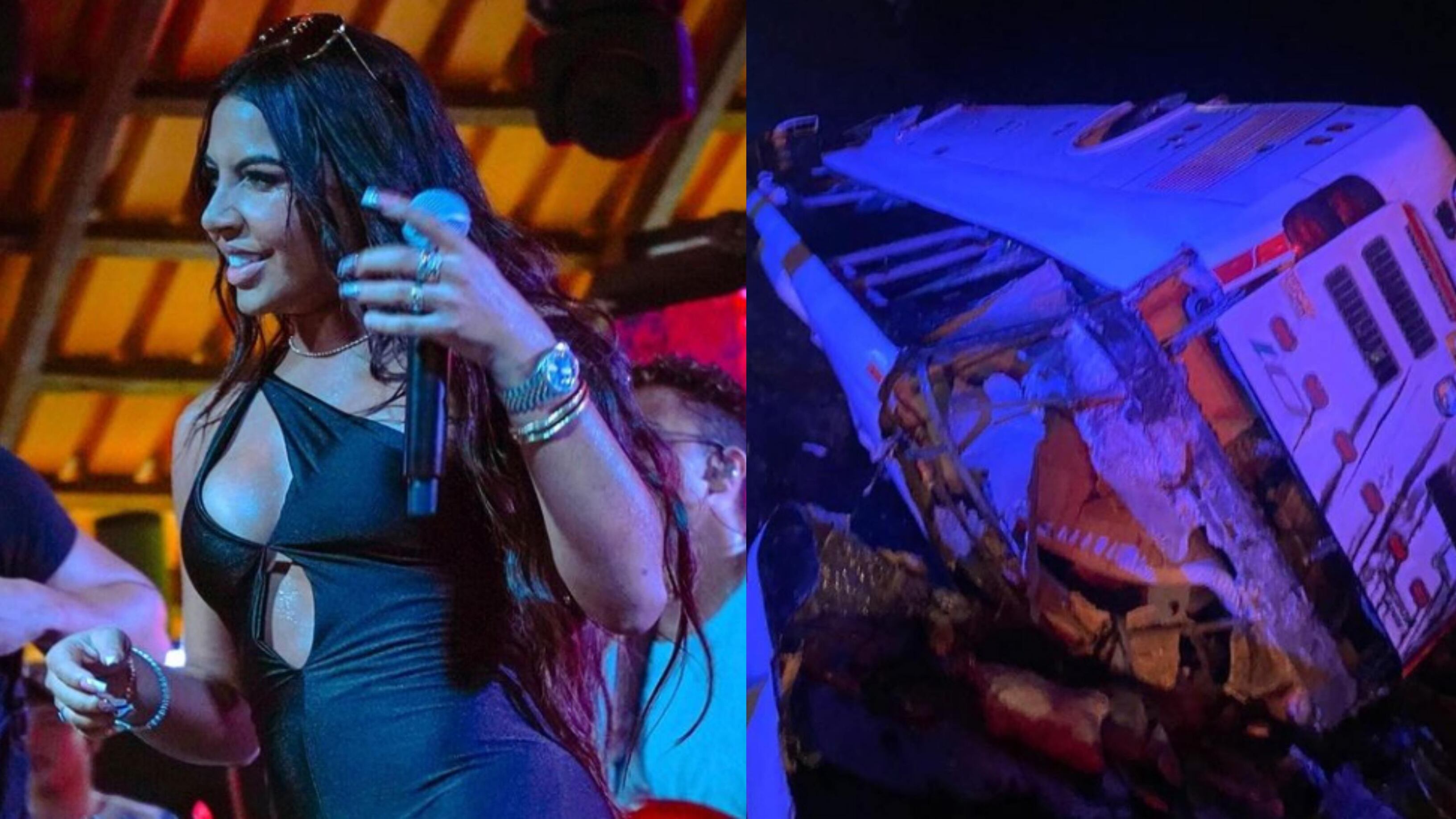 Accidente de la agrupación de la cantante vallenata Natalia Curvelo.