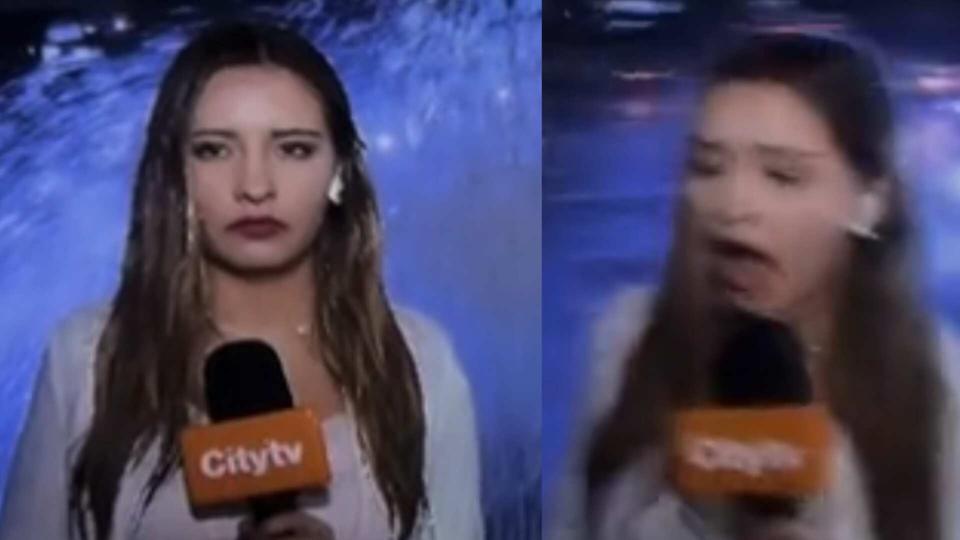 Periodista de City TV fue lavada en vivo por bus del Sitp mientras hacía reportaje en Bogotá