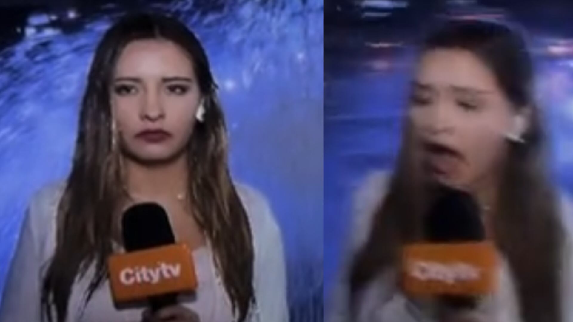 Periodista de City TV fue lavada en vivo por bus del Sitp mientras hacía reportaje en Bogotá