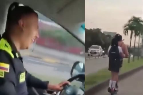 “Va asustada”: indignación por policías que insultan a mujer que lleva a una niña en una patineta en Cali