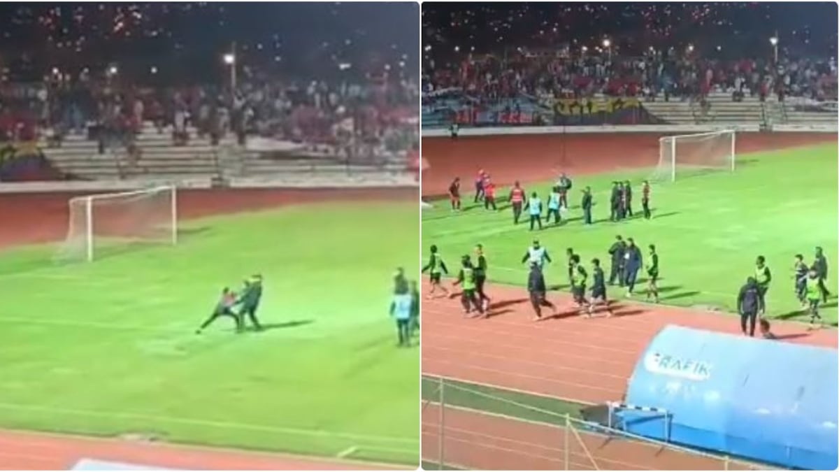 Se pudrió todo: hinchas de El Nacional se metieron a encarar a sus jugadores y hubo intercambio de golpes