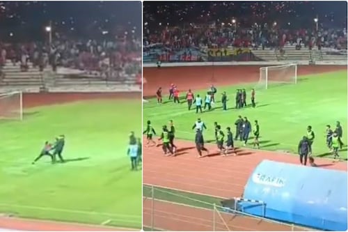 Se pudrió todo: hinchas de El Nacional se metieron a encarar a sus jugadores y hubo intercambio de golpes