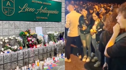 Velatón en Bello en memoria de los estudiantes fallecidos en el accidente del bus ocurrido en Antioquia.