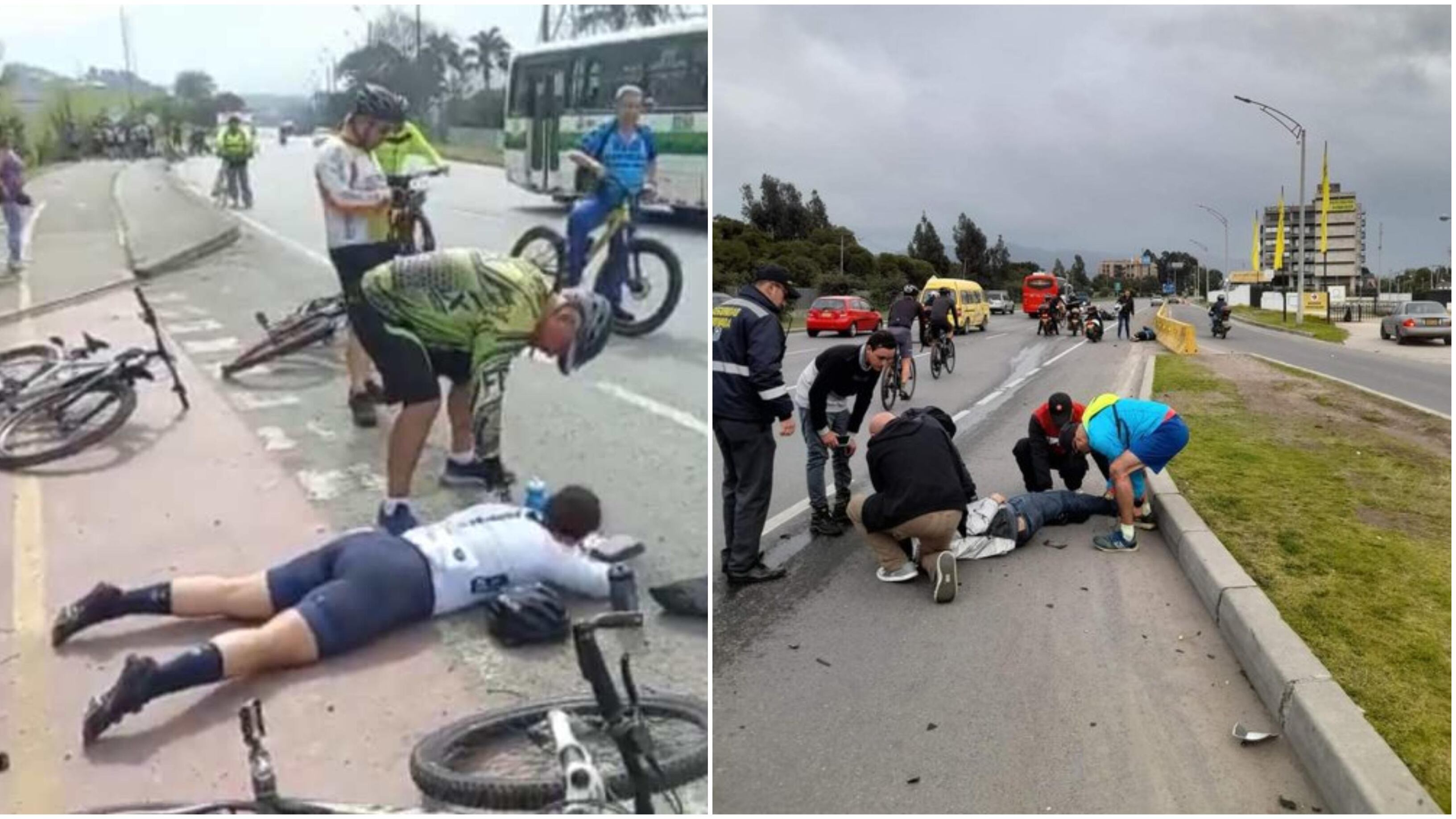 Este domingo se registrados dos accidentes en Cundinamarca y Antioquia, que dejaron varios ciclistas heridos.
