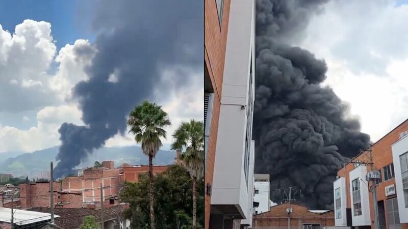 Urgente: reportan impresionante incendio en antigua fábrica de Coltejer en Itagüí