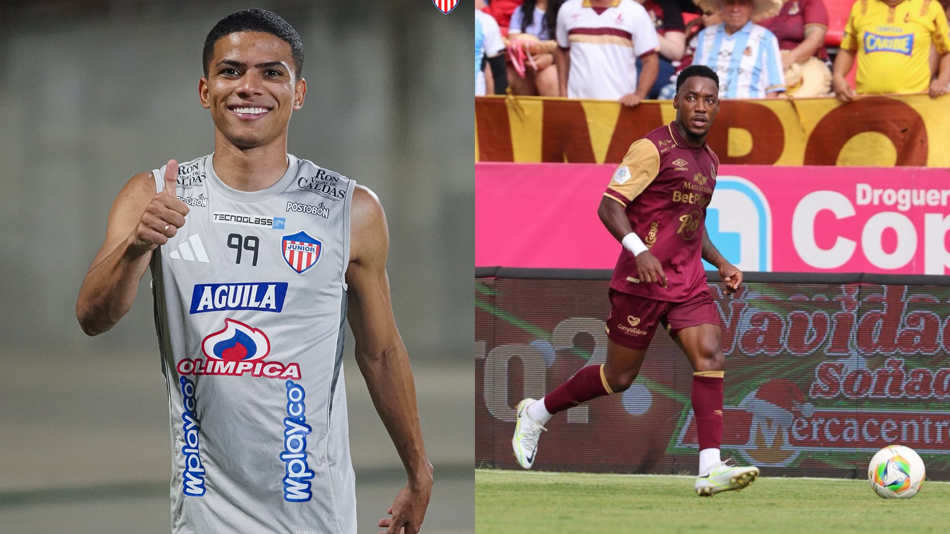 Junior y Tolima - Fotos: Redes sociales de los dos equipos tomadas el 11 de diciembre del 2025
