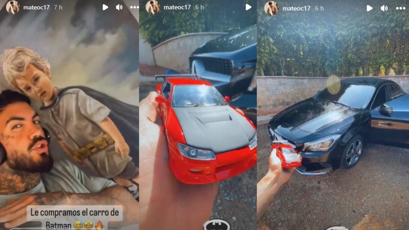El hijo Mateo Carvajal se enamoró del carro de Batman y por lo que el deportista decidió comprárselo.