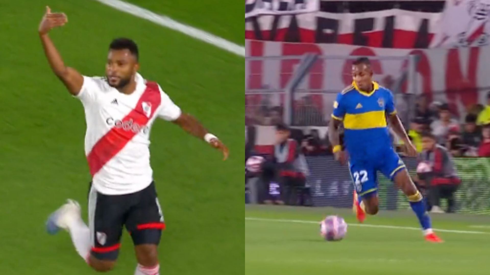 Miguel Borja anotó el gol de River y Sebastián Villa fue recibido con duros cánticos en su contra.