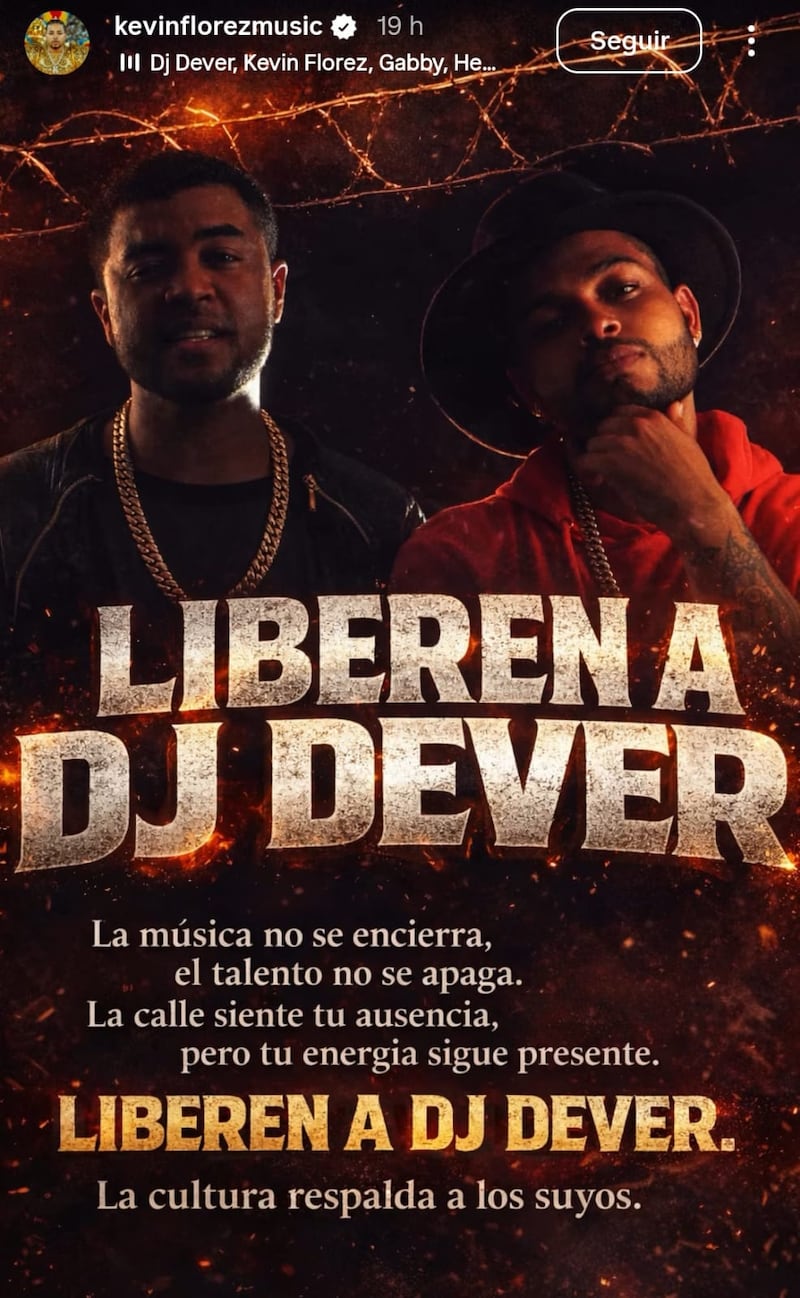 Kevin Flérez y su llamado para liberar a DJ Dever
