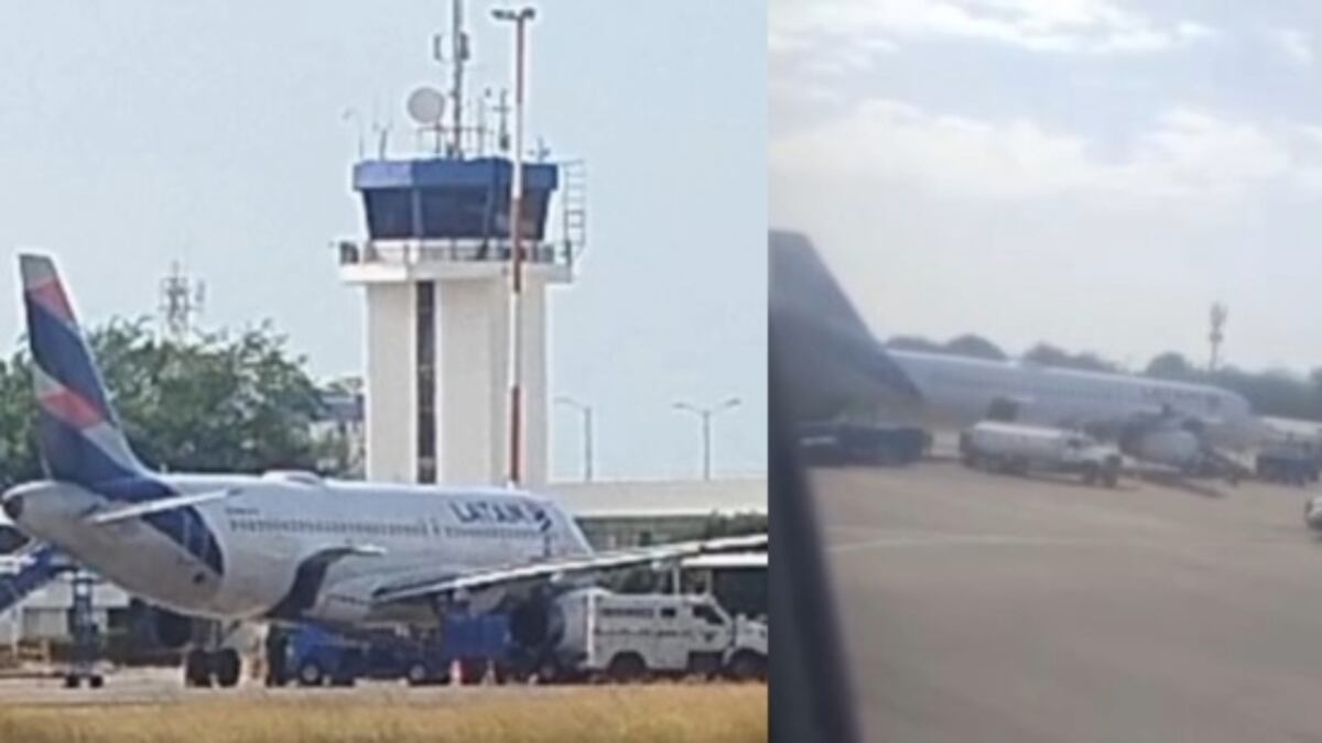 Foto del momento del robo del aeropuerto de Riohacha. Se llevaron millonaria suma.