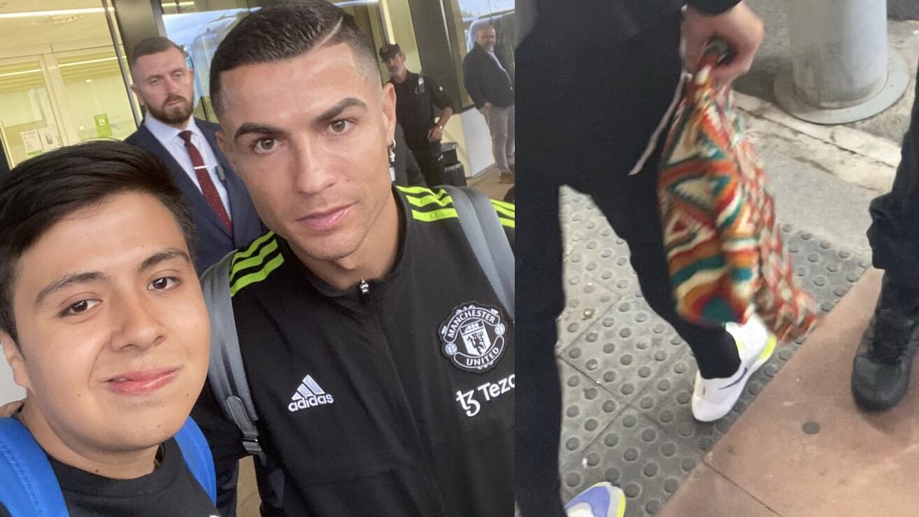 Cristiano Ronaldo con un hincha colombiano