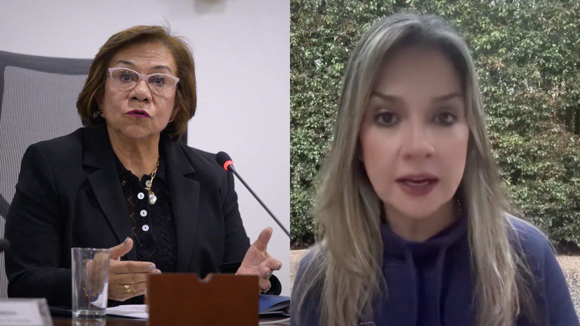 La canciller Rosa Villavicencio y la precandidata presidencial Vicky Dávila