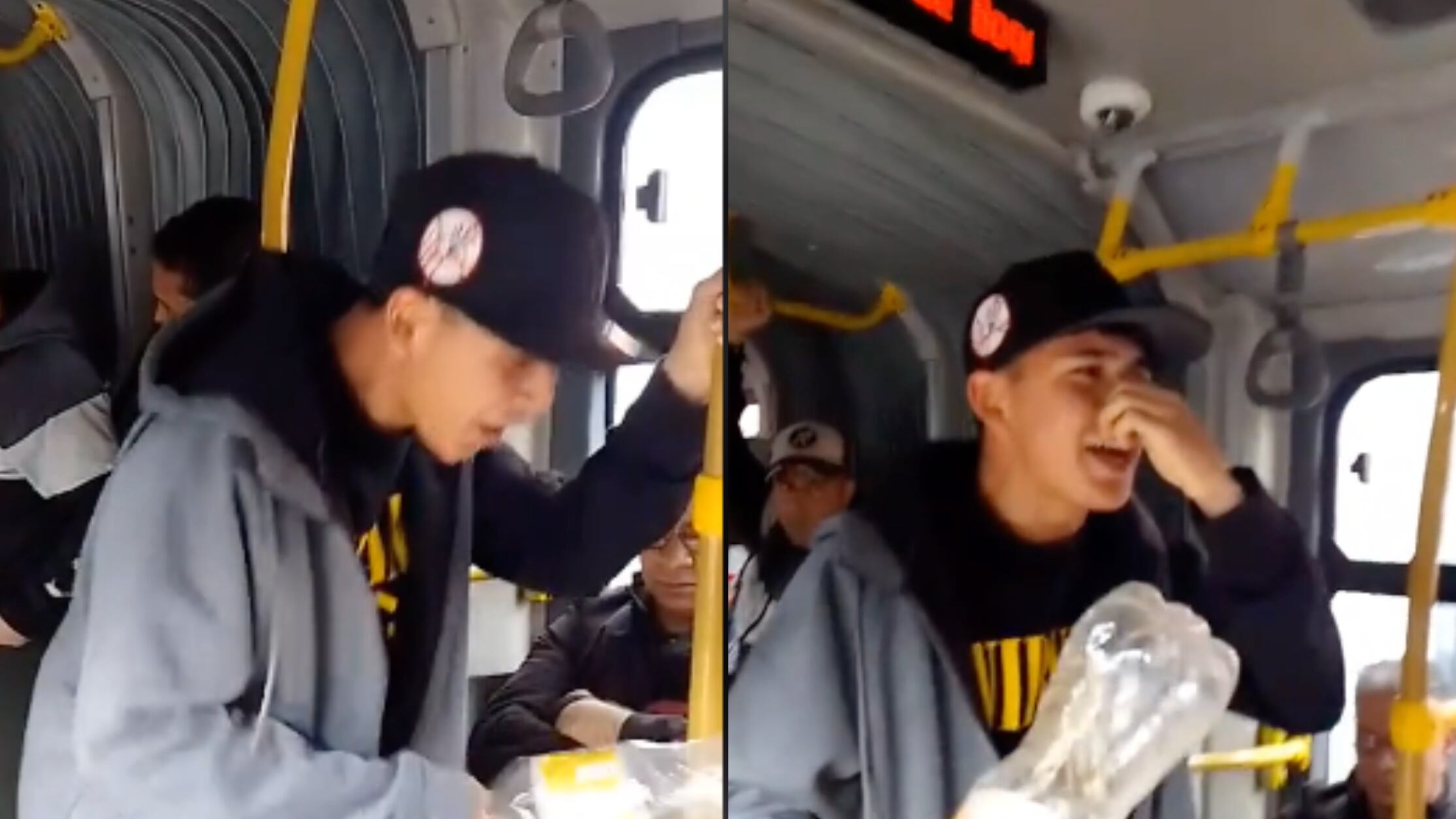 Joven tocó guaracha en un Transmilenio y puso a todos a bailar.