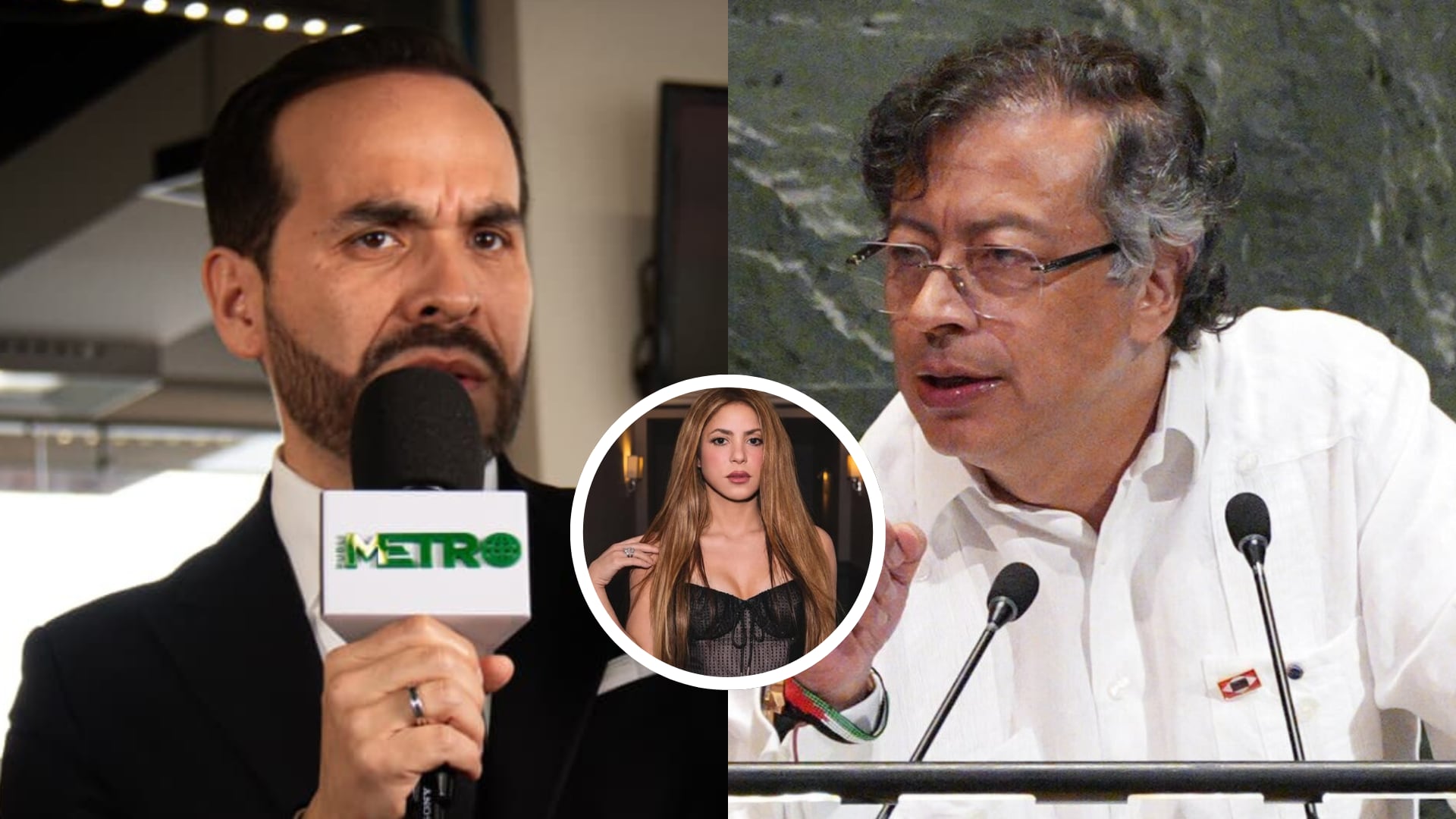 Abelardo de la Espriella, Shakira y Gustavo Petro.