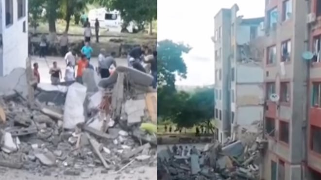 Torre de apartamentos colapsó en barrio residencial de Campo Alegre en Barranquilla.