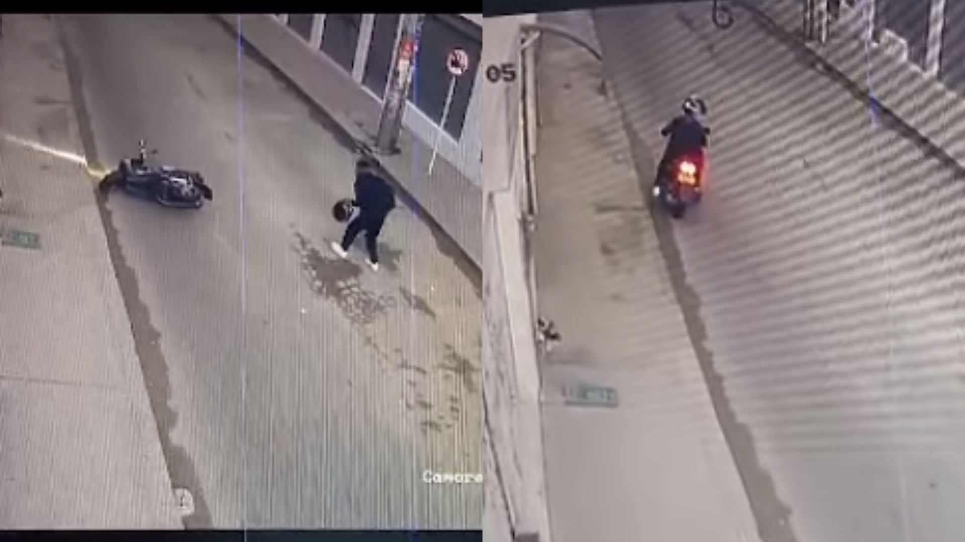 Motociclista dejó abandonado a un transeúnte