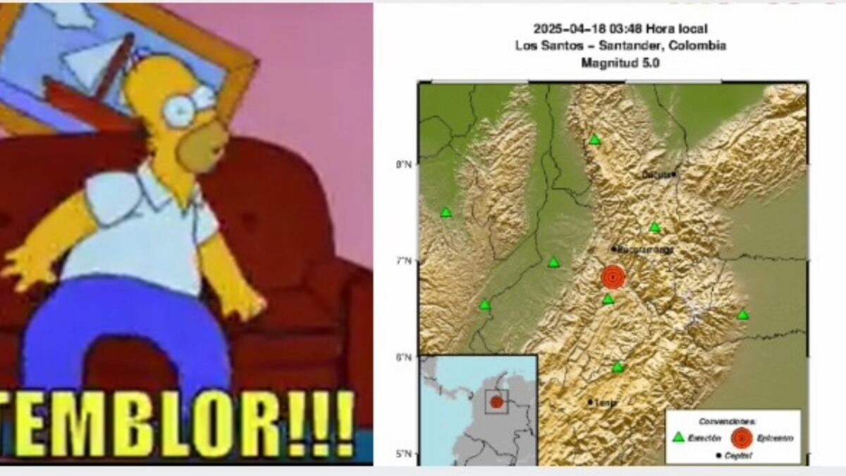 Fpto de reacciones a fuerte temblor en Colombia sacude varias ciudades durante la madrugada de Viernes Santo.