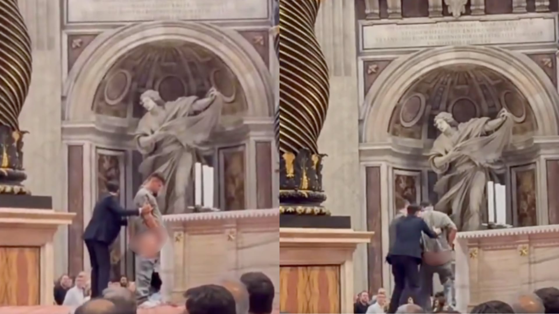 Indignante y asqueroso: un hombre orinó el altar mayor de la basílica de San Pedro en plena misa del papa León XIV