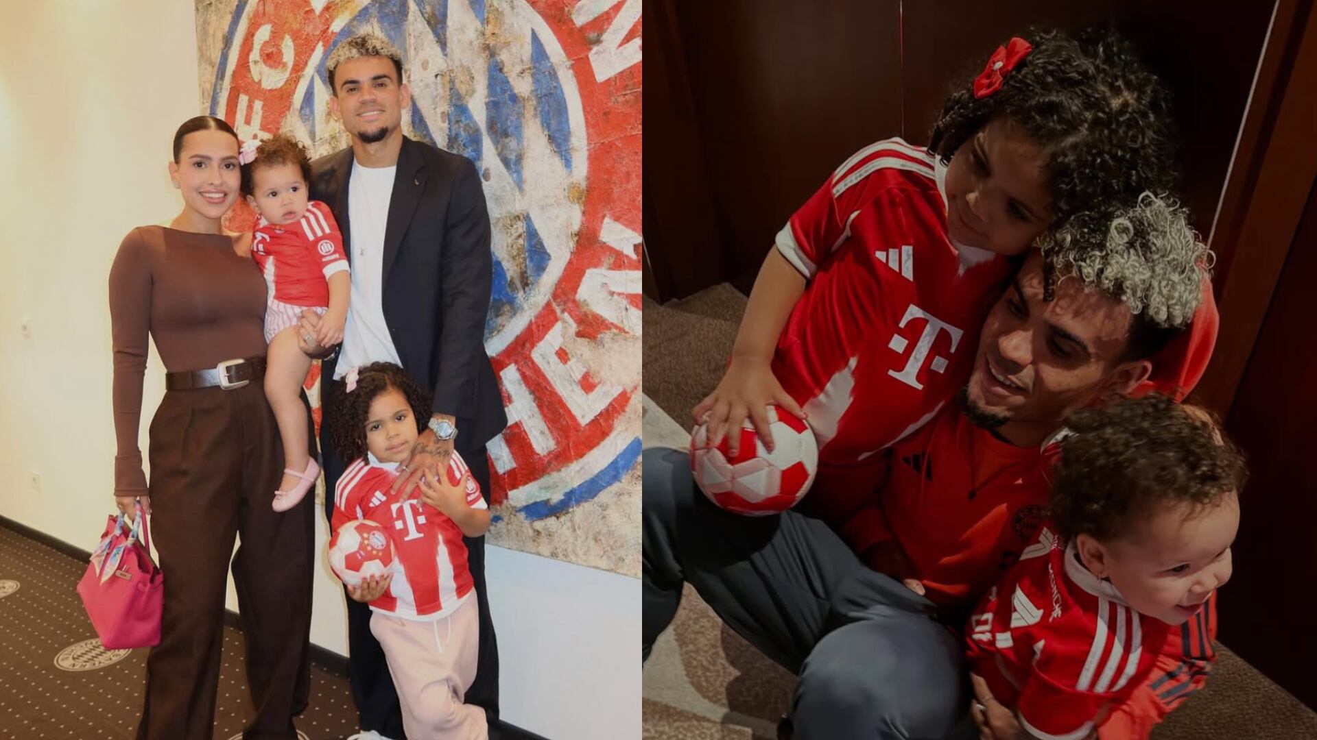 Luis Díaz junto a su familia con Gera Ponce