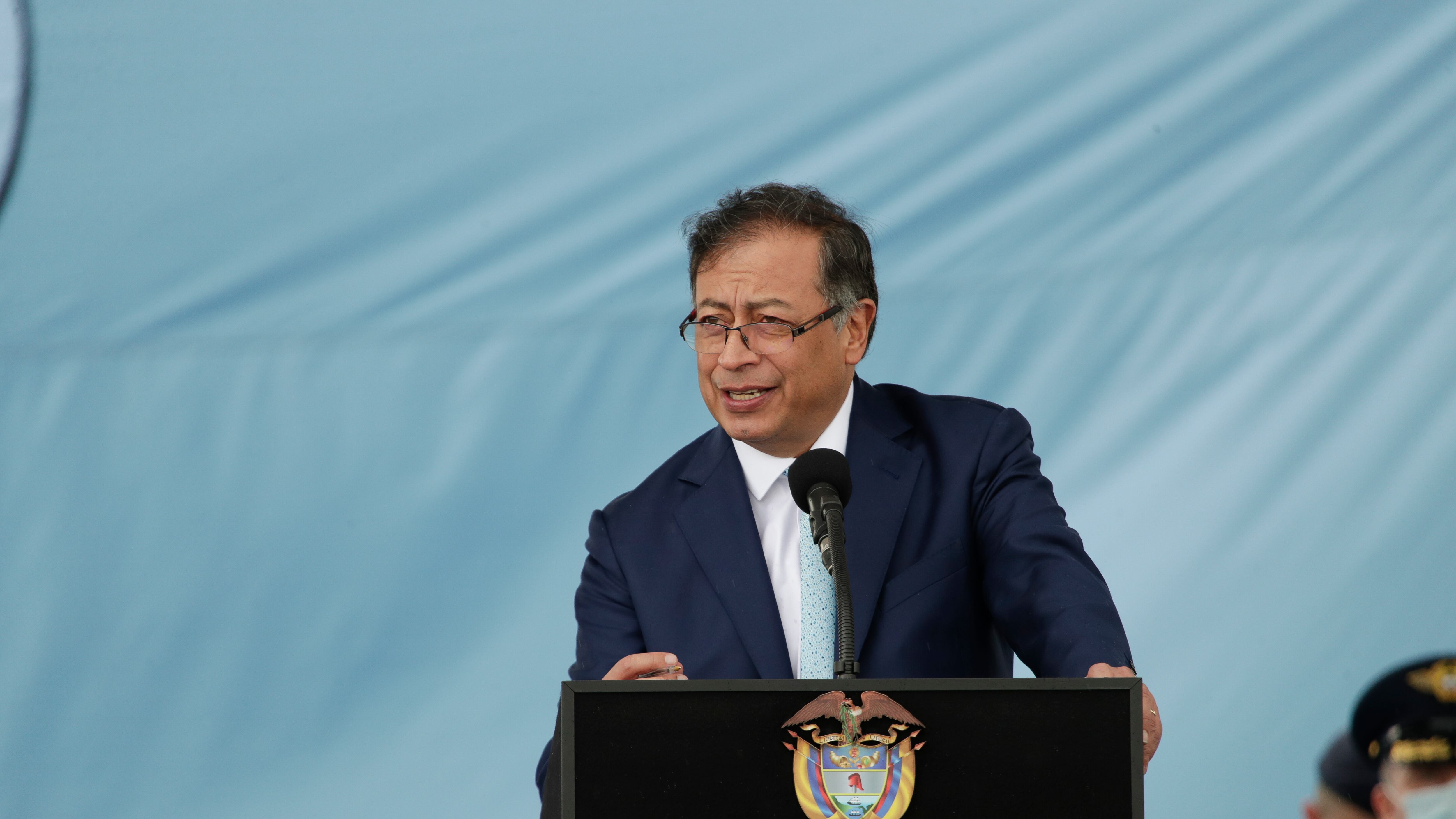 Gustavo Petro, presidente de Colombia, durante la celebración de los 103 años de la Fuerza Aérea Colombiana