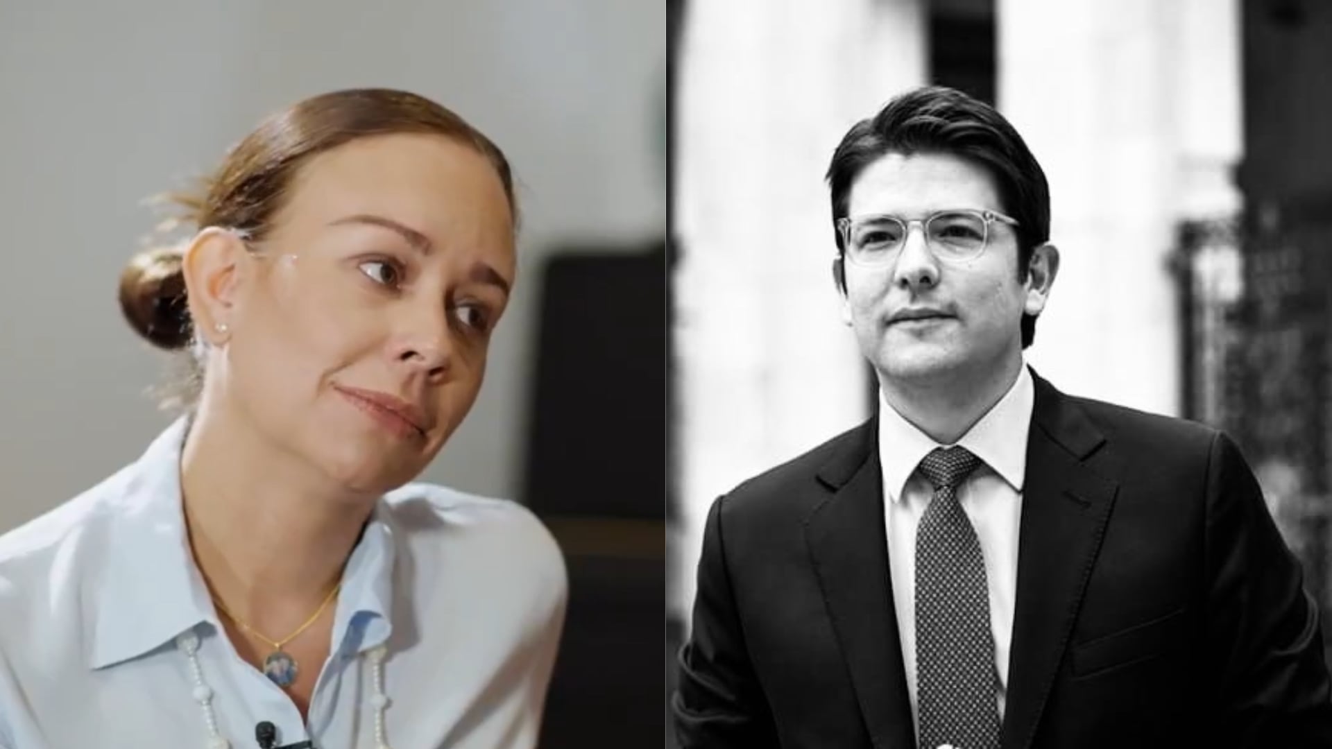 María Claudia Tarazona y Miguel Uribe Turbay - Fotos: Señal de RCN y redes sociales de MUT, tomadas el 14 de septiembre del 2025