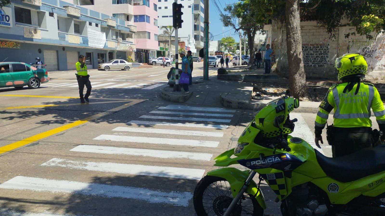 Patrulla de Tránsito en Barranquilla.