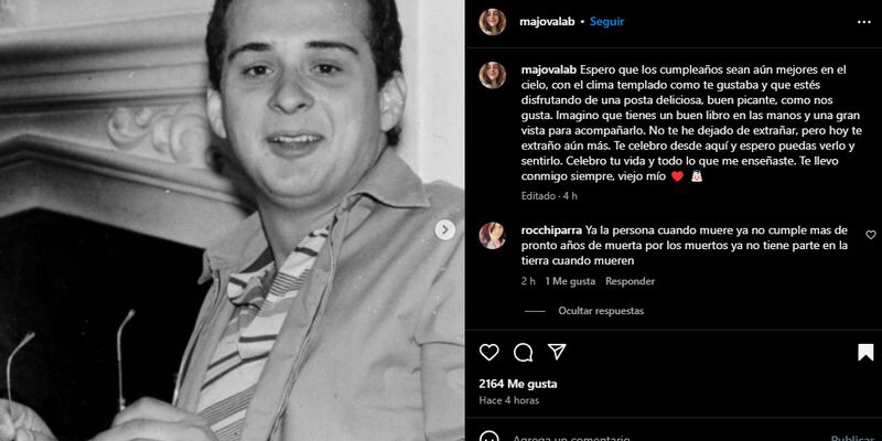 Hija del fallecido Jota Mario Valencia lo recordó el día de su cumpleaños