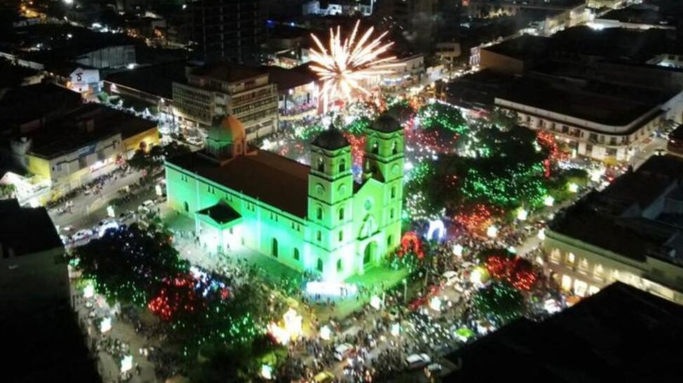 Imagen del encendido navideño en Sincelejo.