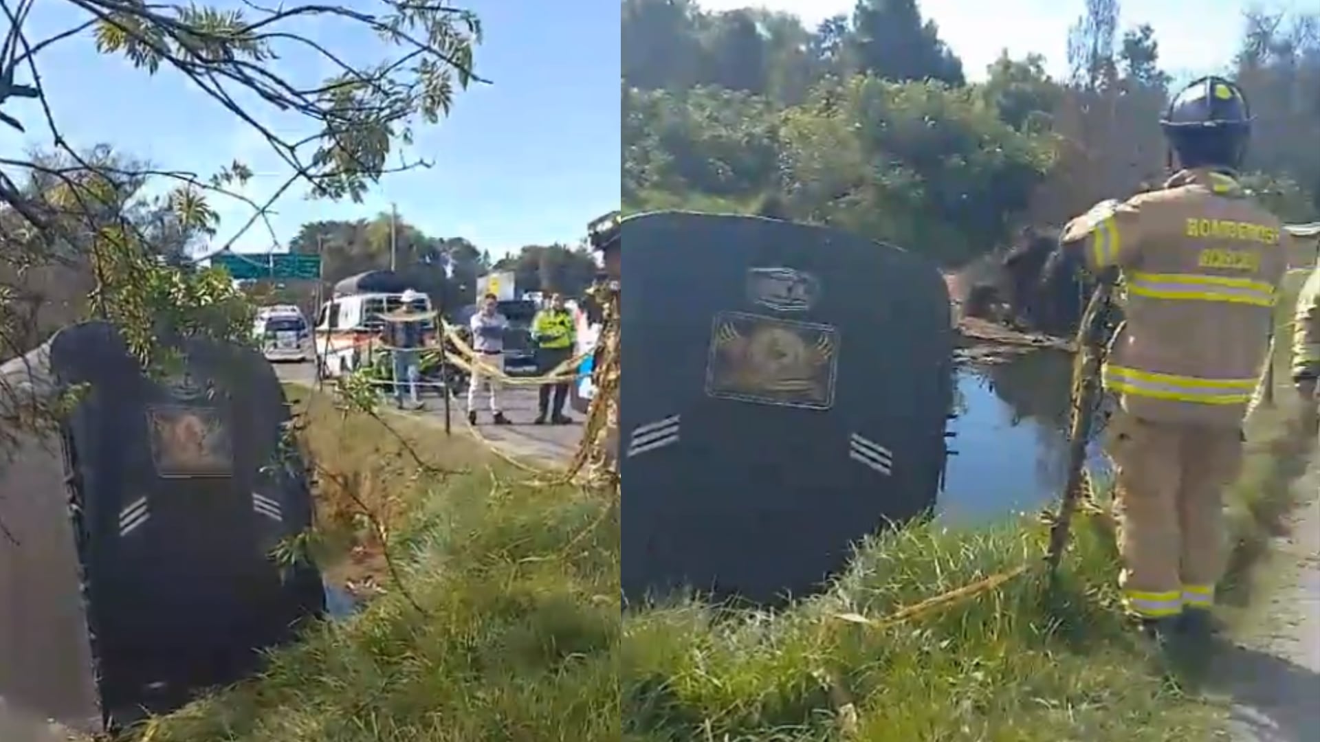 Camión se cayó al humedal Torca